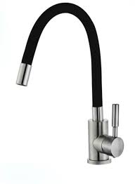 B49133Е-8 Смеситель для кухни гибкий Черный корпус нержавейка