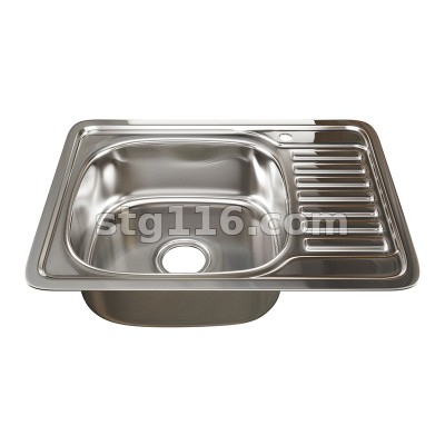 Мойка врез 50*65 левая (0,8) 18 см с сифоном