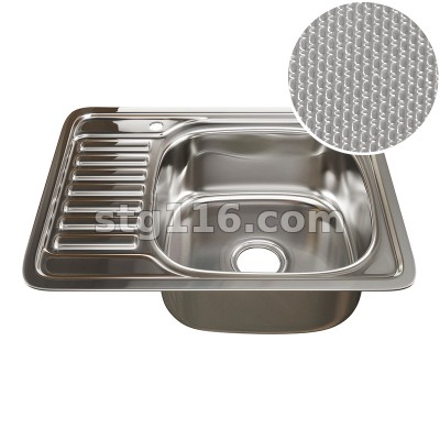 Мойка врез 48*58 (0,8) 18 см с сифоном ДЕКОР