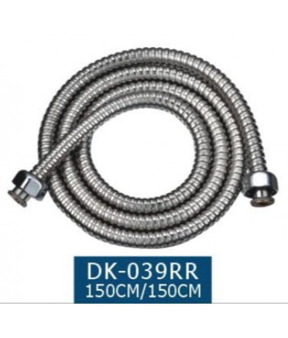 DK-039RR Шланг для душа(растягивающий вн черный резина русс-русс)